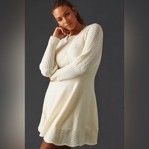 By Anthropologie Pointelle Sweater Dress NWT 1X